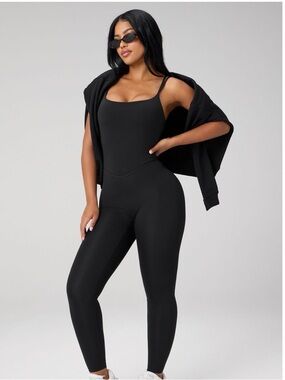 Fabletics Sleek Black One-Piece Jumpsuit